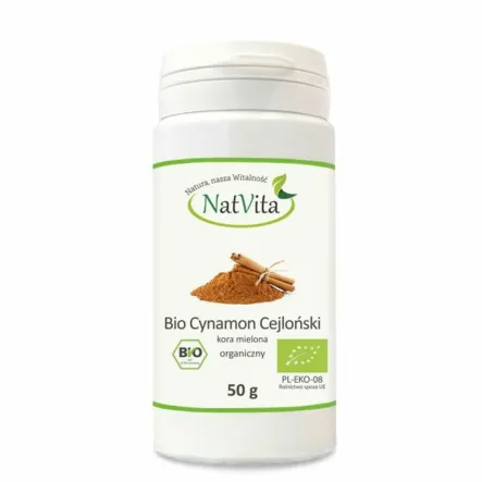Cynamon Cejloński Mielony Bio 50 g - Natvita