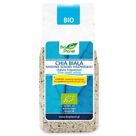 Nasiona Chia Białe (Nasiona Szałwii Hiszpańskiej) Bio 200 g - Bio Planet 