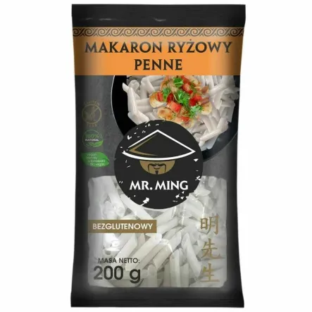 Makaron Ryżowy PENNE Bezglutenowy 200 g - Mr. Ming