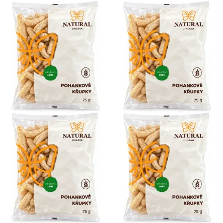 Zestaw 4 x Chrupki Gryczane Bezglutenowe 75 g - Natural Jihlava