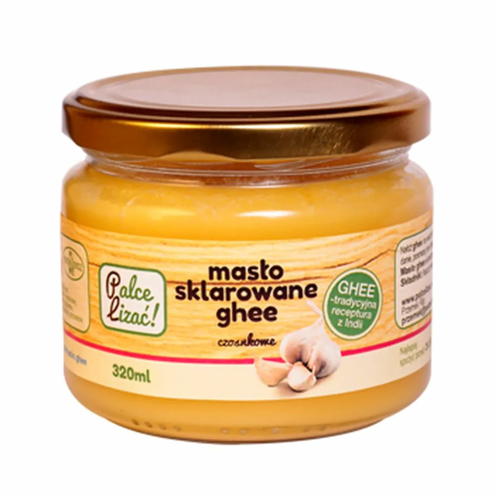 Masło Sklarowane Ghee Czosnkowe 320 ml - Palce Lizać