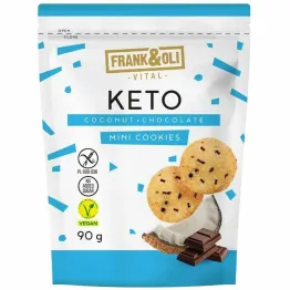 KETO Ciasteczka Kokos z Czekoladą Bezglutenowe Bez Dodatku Cukru 90 g - Frank&Oli