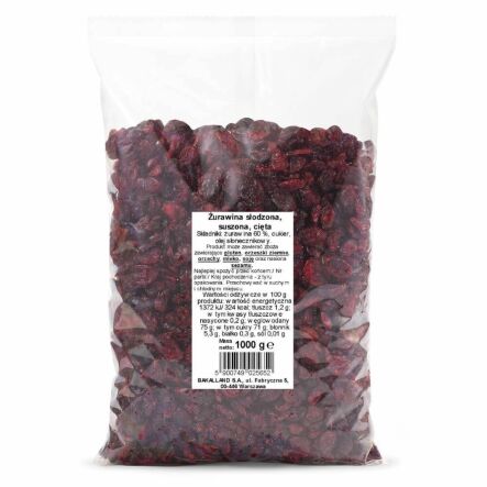 Żurawina Słodzona, Suszona, Cięta 1 kg - Bakalland