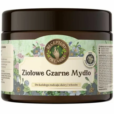 Ziołowe Czarne Mydło do Mycia Ciała i Włosów 300 ml - Receptury Zielarki