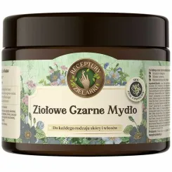 Ziołowe Czarne Mydło do Mycia Ciała i Włosów 300 ml - Receptury Zielarki