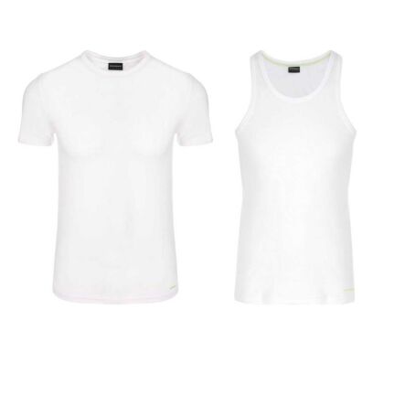 Koszulka Męska Bambusowa T-SHIRT Biała Rozmiar L - Henderson + Koszulka Męska na Ramiączkach Bambusowa Biała Rozmiar L - Henderson