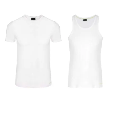 Koszulka Męska Bambusowa T-SHIRT Biała Rozmiar L - Henderson + Koszulka Męska na Ramiączkach Bambusowa Biała Rozmiar L - Henderson