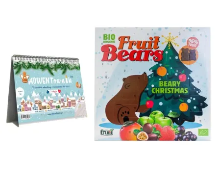 Adwentownik 2022 - Przewodnik Adwentowy z Rozważaniami dla Dzieci + Kalendarz Adwentowy Beary Christmas Żelki Bez Dodatku Cukru Bio 100 g - House Of Denmark