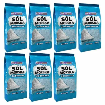 7 x Sól Morska Drobno Mielona 500 g - Naturavena