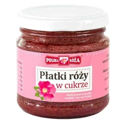Płatki Róży w Cukrze 220 g - Polska Róża