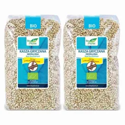 Zestaw 2 x Kasza Gryczana Niepalona Bezglutenowa Bio 1 kg Bio Planet