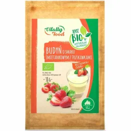 Bio Budyń o Smaku Śmietankowym z Truskawkami 38 g - Vitally Food