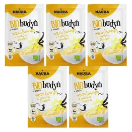 5 x Budyń o Smaku Waniliowym z Wanilią Bourbon Bio 38 g - Naura