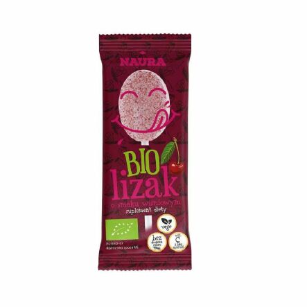 Lizak Pudrowy o Smaku Wiśniowym BIO 6 g - Naura