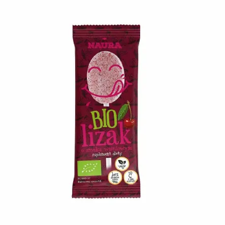 Lizak Pudrowy o Smaku Wiśniowym BIO 6 g - Naura