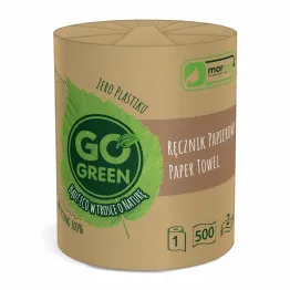 Ręcznik Papierowy 500 Listków 100% z recyklingu w papierowym opakowaniu Rolka 2 Warstwy - Go Green !