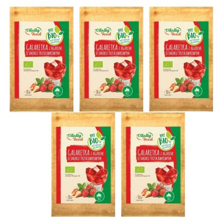 5 x Bio Galaretka z Agarem o Smaku Truskawkowym 38 g - Vitally-Food
