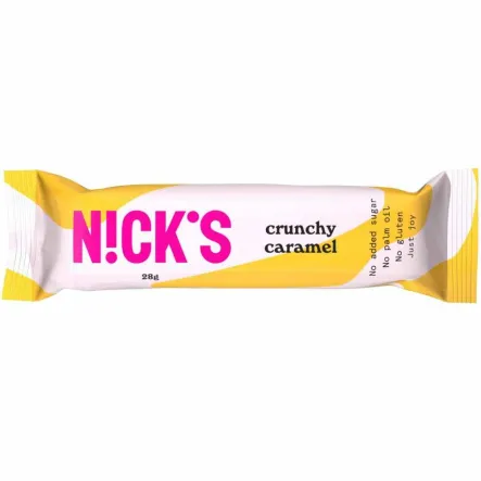 Krokant Migdałowy w Czekoladzie Mlecznej Crunchy Caramel 28 g - Nick's