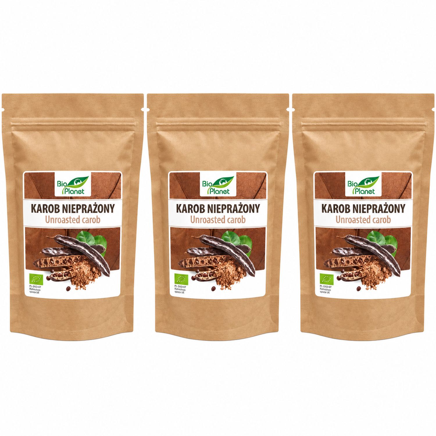 3 x Karob Nieprażony Sproszkowany Bio 200 g - Bio Planet