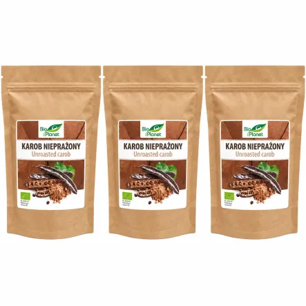 3 x Karob Nieprażony Sproszkowany Bio 200 g - Bio Planet
