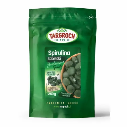 Spirulina w Tabletkach 250 mg 1000 tabletek 250 g Targroch