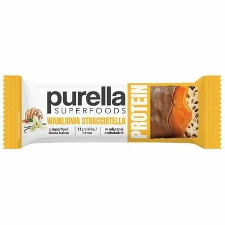 Baton Proteinowy Waniliowa Stracciatella 45 g - Purella (data: 30.06.2026)