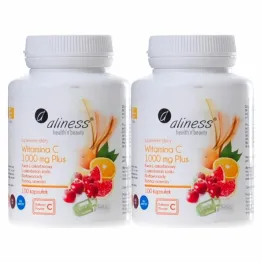 2 x Witamina C Kwas L-askorbinowy 1000 mg Plus 100 Kapsułek Vege - Aliness