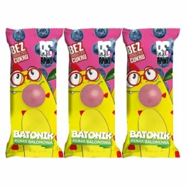 3 x BeRaw Kids Batonik Guma Balonowa Bez Dodatku Cukru 25 g - Foodwell