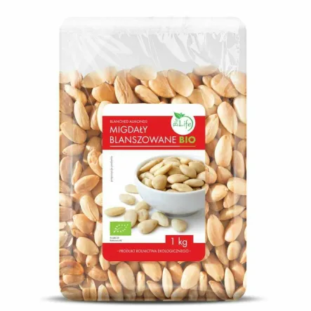 Migdały Blanszowane Bio 1 kg - Bio Life - Przecena Krótka Data Minimalnej Trwałości