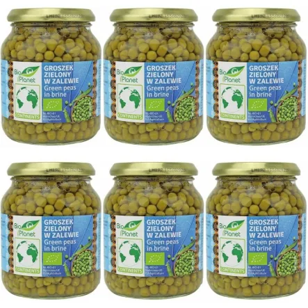 6 x Groszek Zielony w Zalewie Bio 350 g (230 g) - Bio Planet