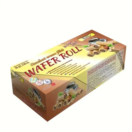Rurki Waflowe z Kremem o Smaku Orzecha Laskowego Bezglutenowe 85g - BioMar