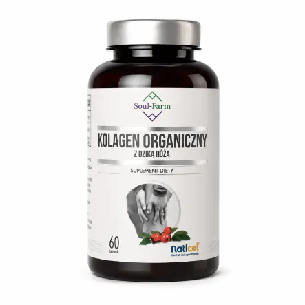 Kolagen Organiczny z Dziką Różą 60 Kapsułek - Soul Farm