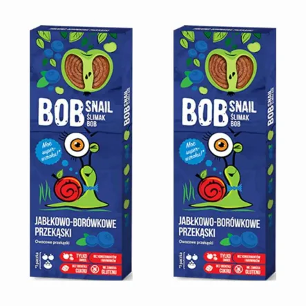 2 x Przekąska Jabłkowo-Borówkowa z Owoców Bez Dodatku Cukru 30 g Bob Snail