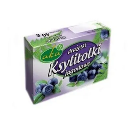 Drażetki Pudrowe Ksylitolki Jagodowe 40 g Aka