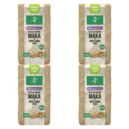 4 x Mąka Gryczana Biała Bezglutenowa 500 g - NaturAvena