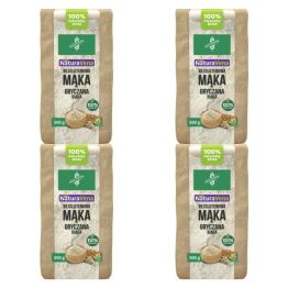 4 x Mąka Gryczana Biała Bezglutenowa 500 g - NaturAvena
