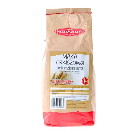 Mąka Orkiszowa Pełnoziarnista Typ 2000 1 kg Młyn Niedźwiady