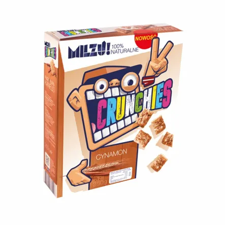 Płatki Crunchies Żytnio Owsiane z Cynamonem 250 g Milzu