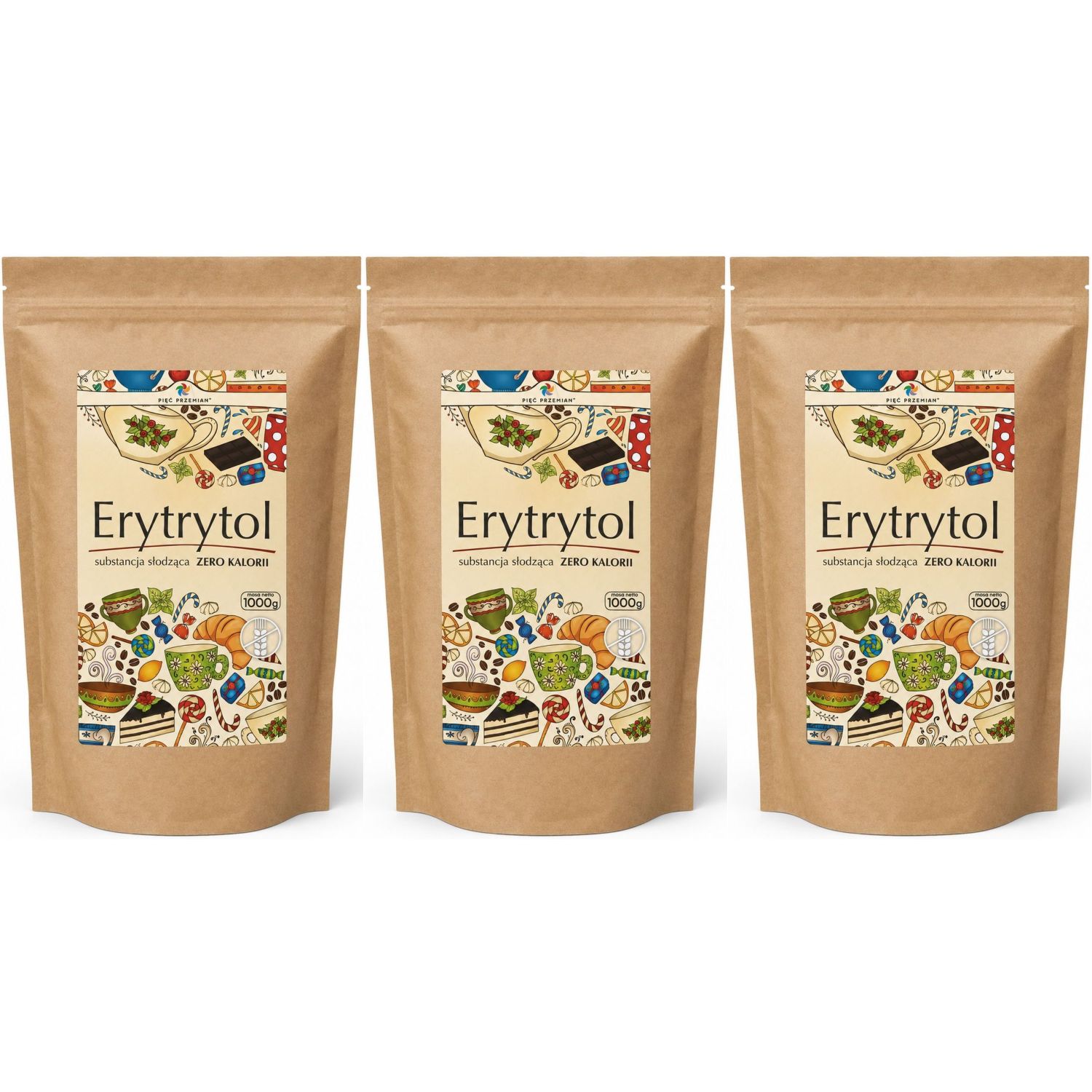 Zestaw 3 x Erytrytol 1 kg - Pięć Przemian