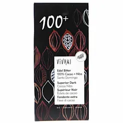 Tabliczka Gorzka 100% Kakao Bio 80 g - Vivani