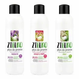 ZIELKO Płyn do Prania Tkanin Kolorowych Marakuja 1 l + ZIELKO Płyn do Prania Tkanin Czarnych i Ciemnych Granat & Imbir 1 l + ZIELKO Płyn do Prania Tkanin Białych i Jasnych KIWI 1 l - Sylveco