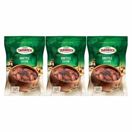 Zestaw 3 x Daktyle Suszone Bez pestek 1 kg Flowpack - Targroch