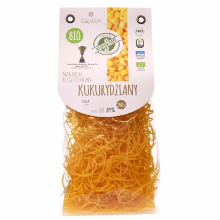 Makaron Kukurydziany Nitka Filini Bezglutenowy Bio 250 g Fabijańscy 