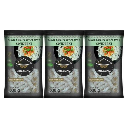 3 x Makaron Ryżowy ŚWIDERKI Bezglutenowy 500 g - Mr. Ming