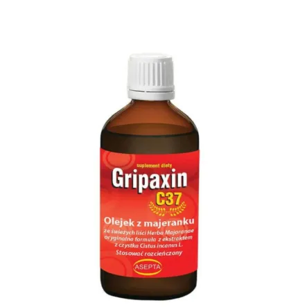 Gripaxin C37 Olejek z Majeranku z Ekstraktem z Czystka 30 ml - Asepta - Przecena Krótka Data Minimalnej Trwałości