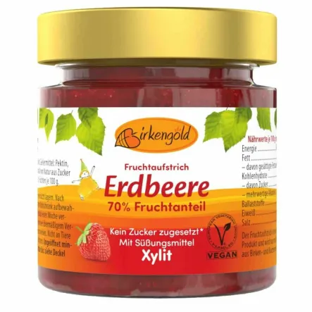 Mus Truskawkowy Bez Dodatku Cukru 200 g - Birkengold