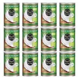 12 x Białe Kokosowe Mleczko BIO 17-19%Tłuszczu 400 ml - Mr. Ming -  Bez zbędnych dodatków!