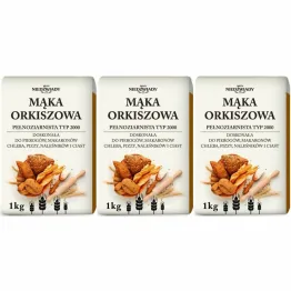 Zestaw 3 x Mąka Orkiszowa Pełnoziarnista Typ 2000 1 kg - Młyn Niedźwiady