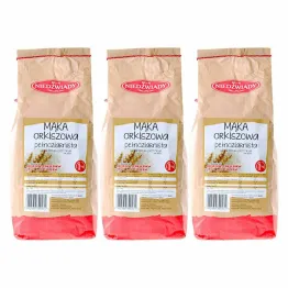 Zestaw 3 x Mąka Orkiszowa Pełnoziarnista Typ 2000 1 kg Młyn Niedźwiady