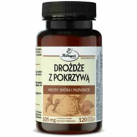 Drożdże z Pokrzywą 120 Kapsułek - Herbapol Kraków